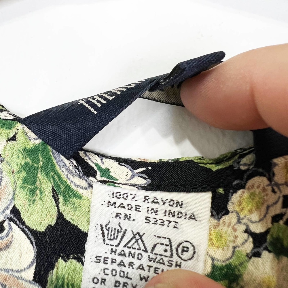 Vintage 90s French Connection maxi dress Chrysanthemum boho dark floral Size 8 - Picture 6 of 9